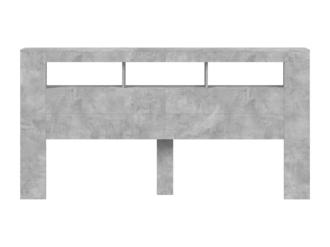 Testiera | Testata del letto LED Grigio Cemento 200x18,5x103,5 cm Legno Multistrato