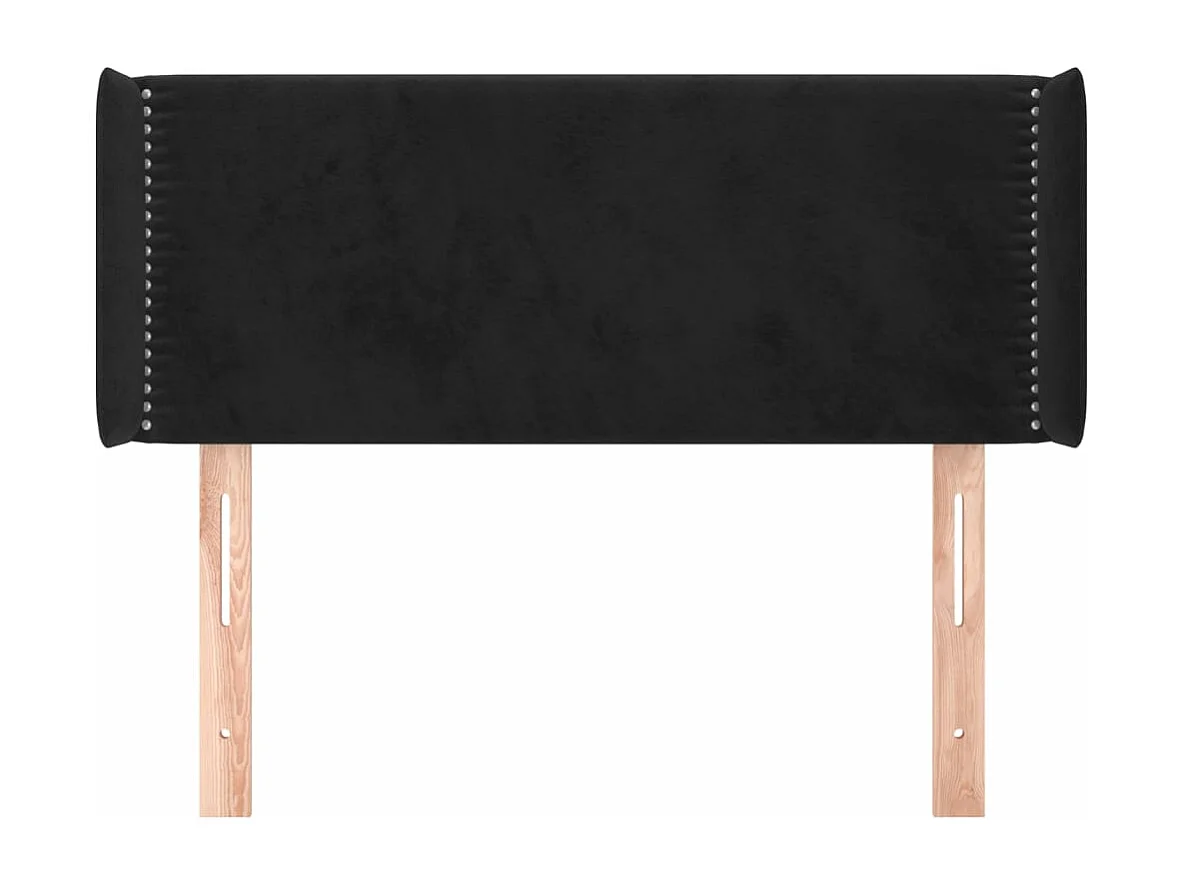 Hoofdbord met randen 103x16x78/88 cm fluweel zwart NL798621