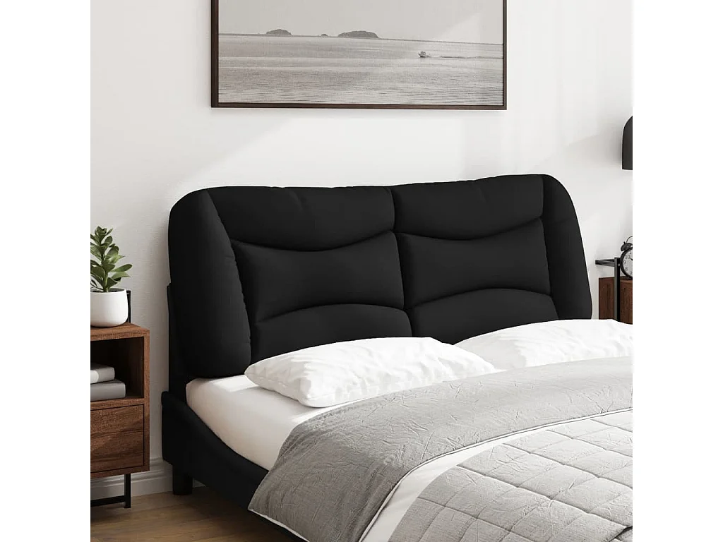 Cabecero de cama acolchado tela negro 120 cm ES61270