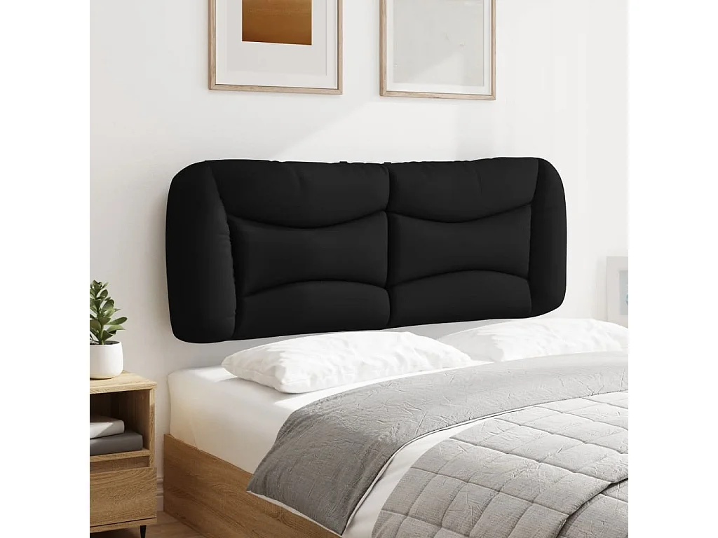 Tête de lit-Coussin noir 120 cm tissu QED90680
