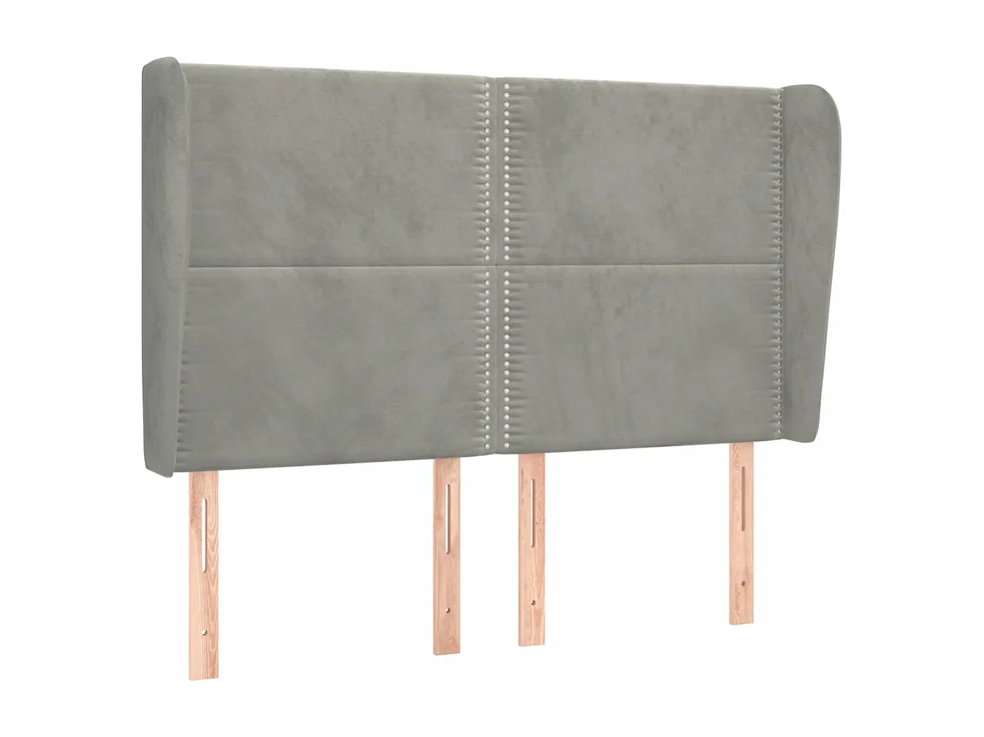 Tête de lit avec oreilles Gris clair 147x23x118/128 cm Velours QED35231