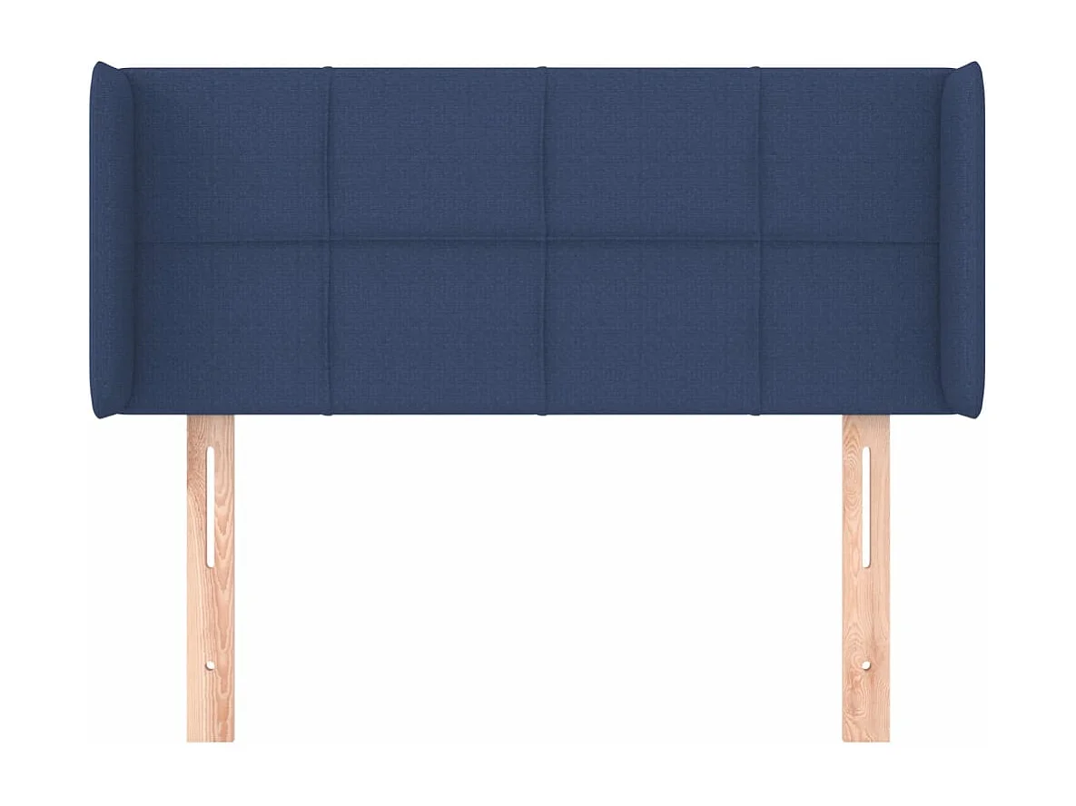 Cabeceira de cama c/ abas tecido 83x16x78/88 cm azul PT309673