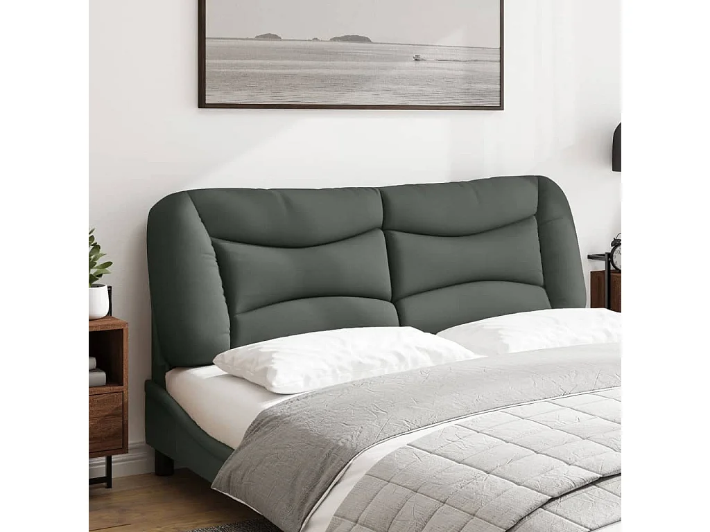 Tête de lit-Coussin gris foncé 160 cm tissu QED15173