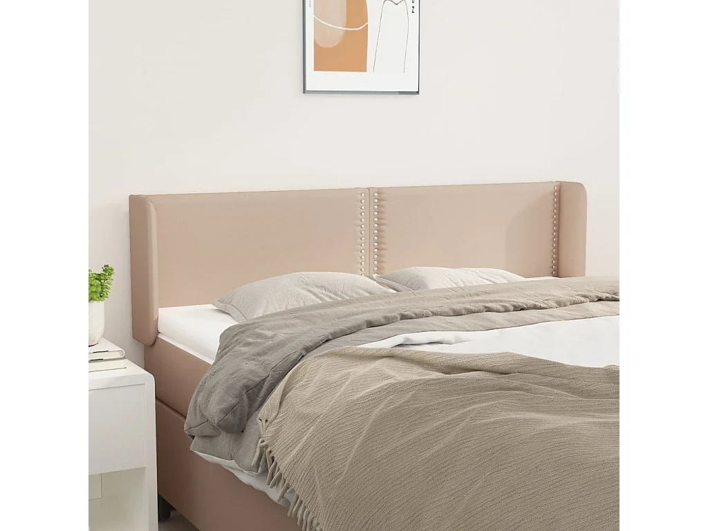 Tête de lit avec oreilles Cappuccino 147x16x78/88 cm Similicuir QED84301