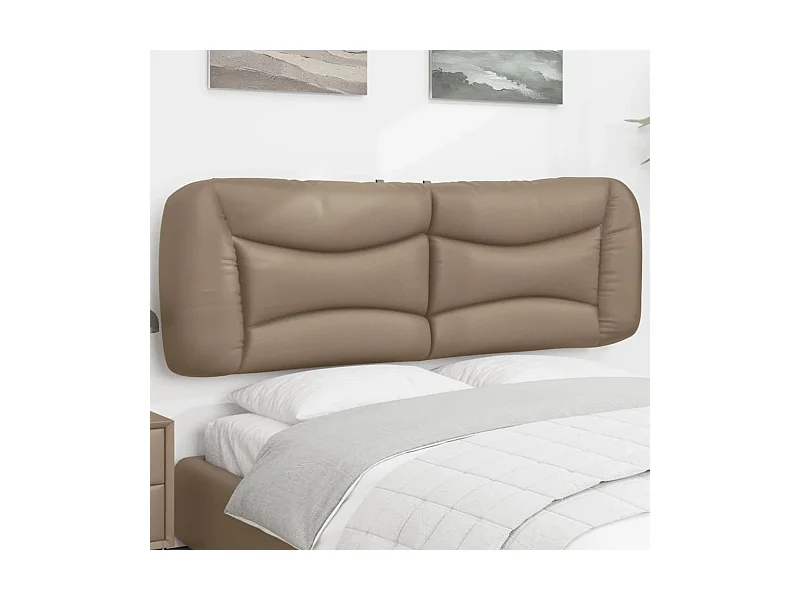 Almofadão de cabeceira 160 cm couro artificial cappuccino PT540050