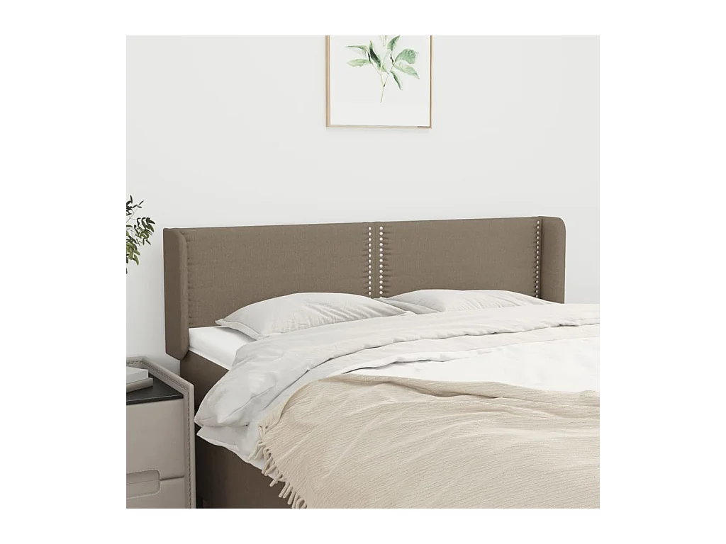 Hoofdbord met randen 147x16x78/88 cm stof taupe NL669519
