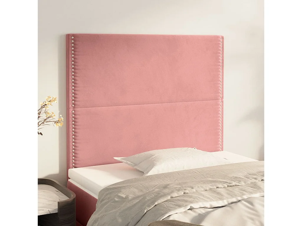Têtes de lit 2 pcs Rose 80x5x78/88 cm Velours QED67686