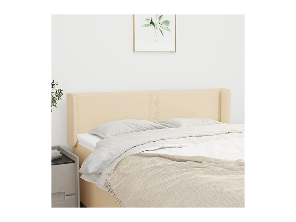 Cabecero de tela color crema 147x16x78/88 cm ES83526