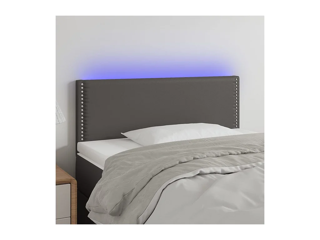 Tête de lit à LED Gris 80x5x78/88 cm Similicuir QED35062