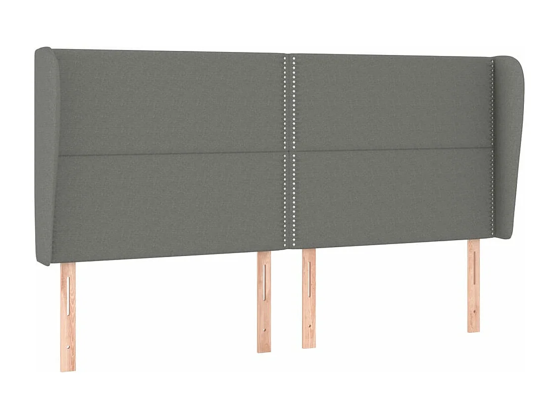 Testiera | Testata del letto ad Orecchio GrigioScuro 183x23x118/128cm in Tessuto