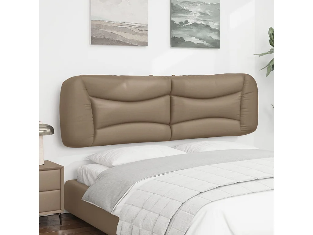 Tête de lit-Coussin cappuccino 180 cm similicuir QED96702