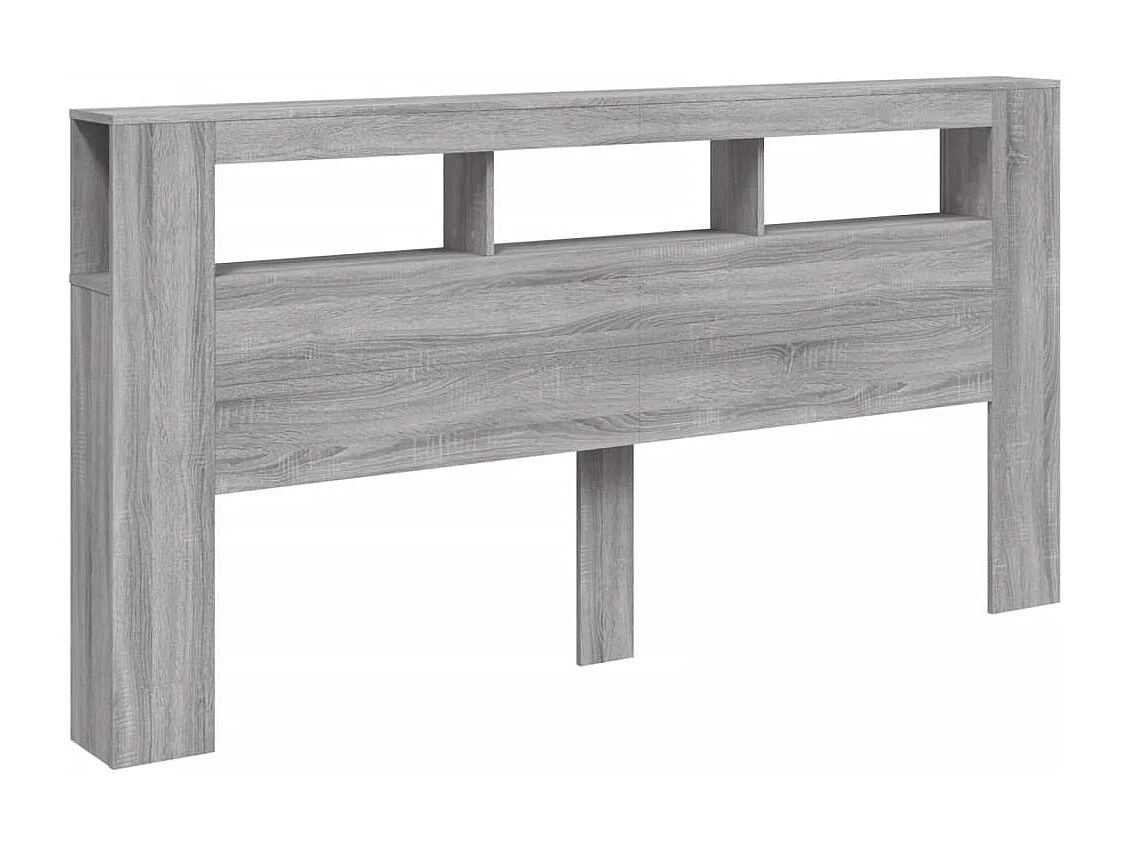 Tête de lit à LED sonoma gris 200x18,5x103,5 cm bois ingénierie QED70468