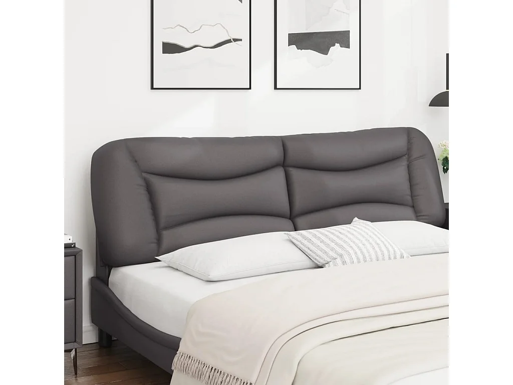 Testata del letto | Cuscino Testiera Grigio 180 cm in Similpelle