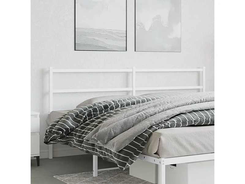 Cabeceira de cama 200 cm metal branco PT987941