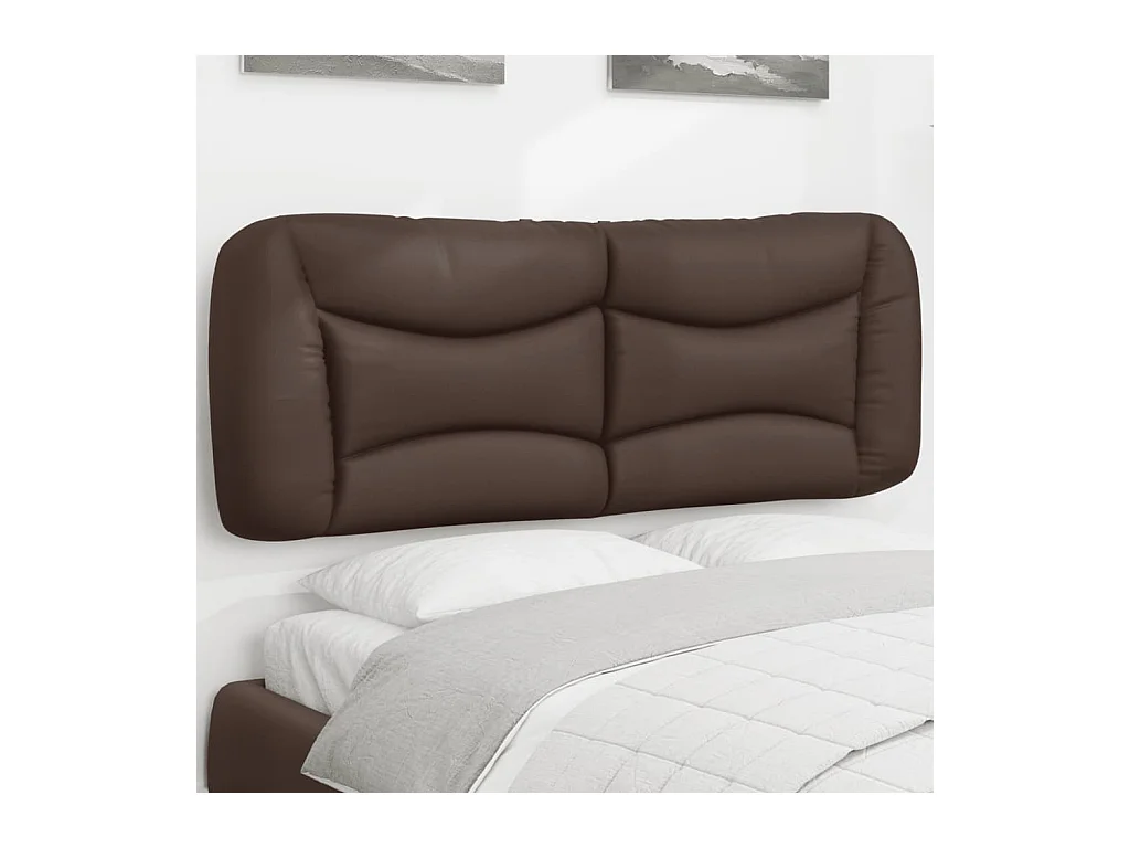 Tête de lit-Coussin marron 120 cm similicuir QED74720