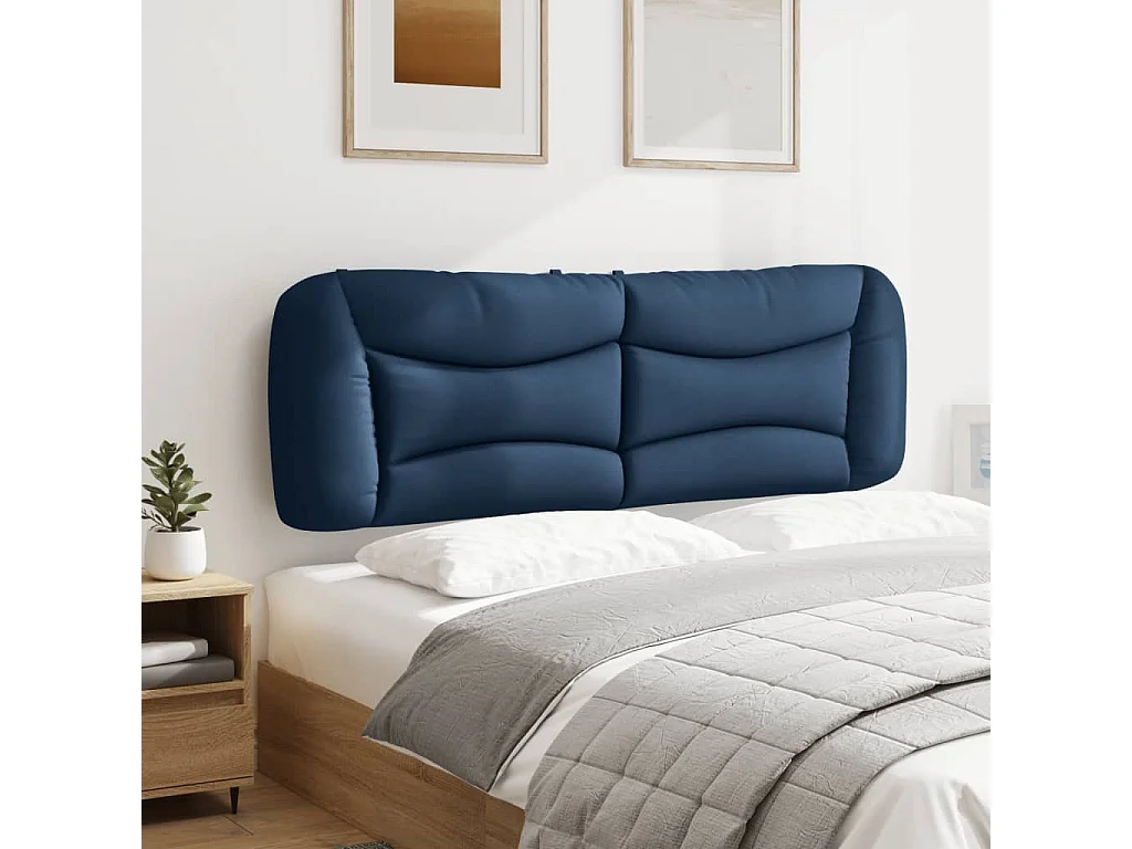 Tête de lit-Coussin bleu 160 cm tissu QED25620