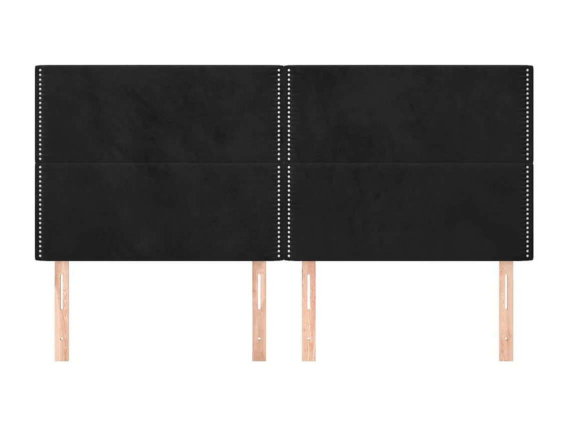Têtes de lit 4 pcs Noir 80x5x78/88 cm Velours QED36385