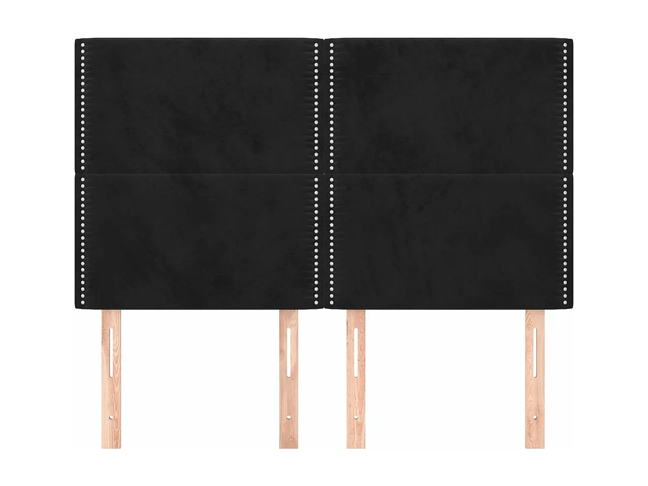 Têtes de lit 4 pcs Noir 72x5x78/88 cm Velours QED94383