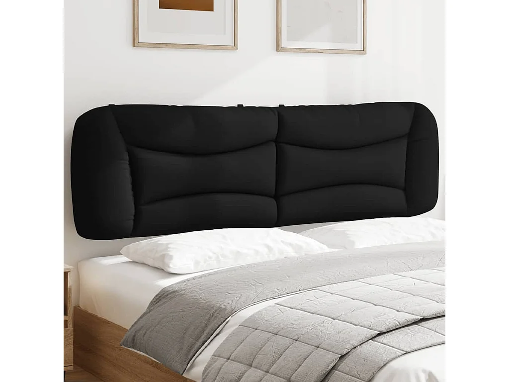 Tête de lit-Coussin noir 180 cm tissu QED14221