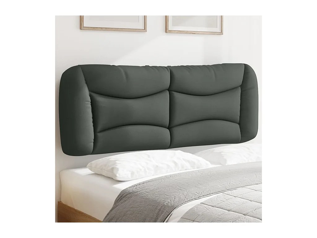 Testata del letto | Cuscino Testiera Grigio Scuro 140 cm in Tessuto