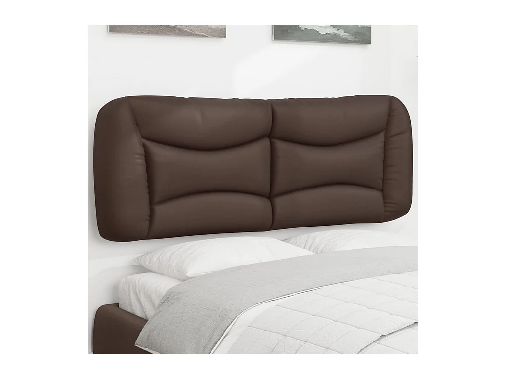 Tête de lit-Coussin marron 140 cm similicuir QED58482