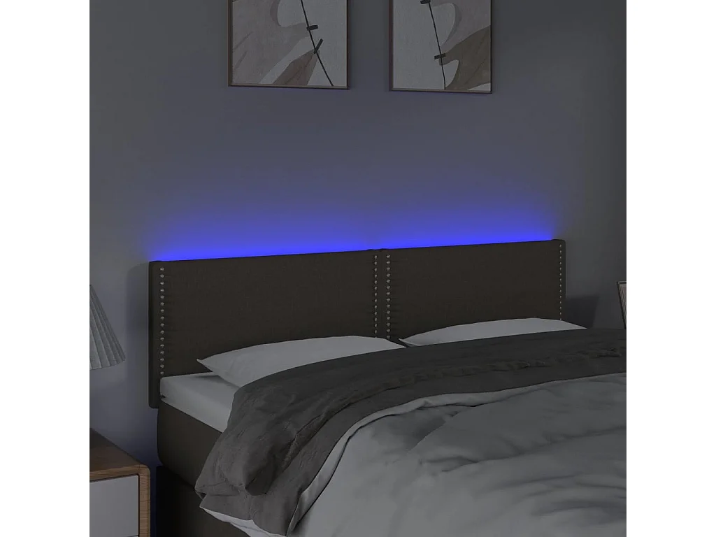 Hoofdbord LED 144x5x78/88 cm stof taupe NL850650