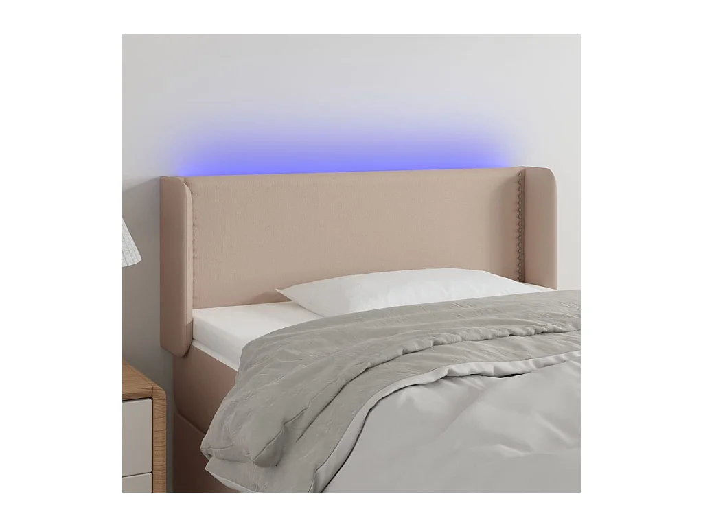 Tête de lit à LED Cappuccino 83x16x78/88 cm Similicuir QED86739