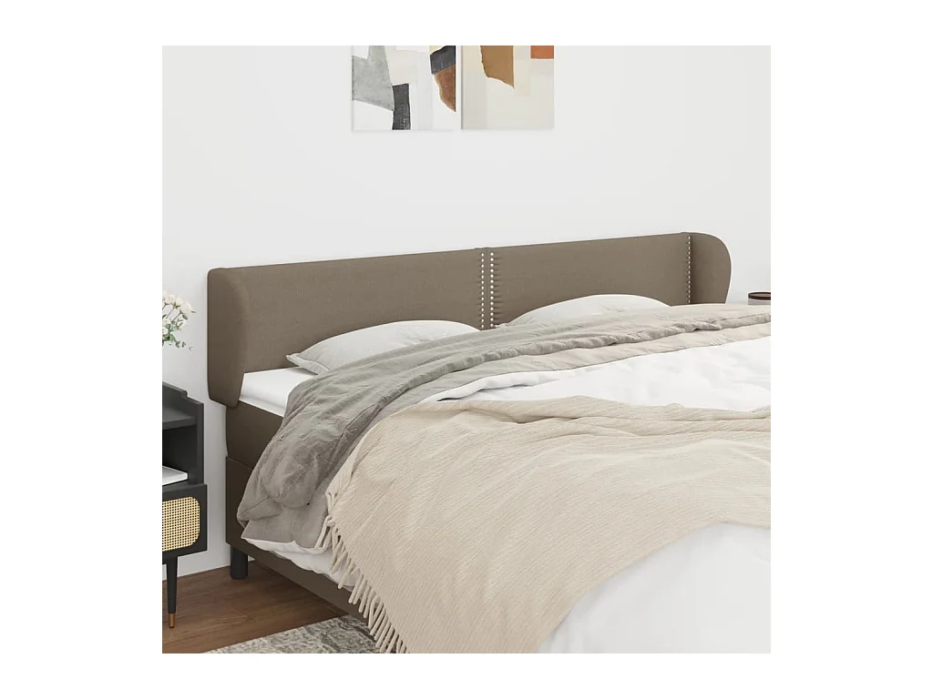 Hoofdbord met randen 203x23x78/88 cm stof taupe NL526660