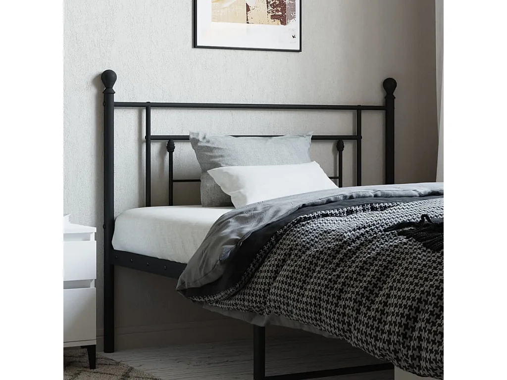 Tête de lit métal noir 107 cm QED37796