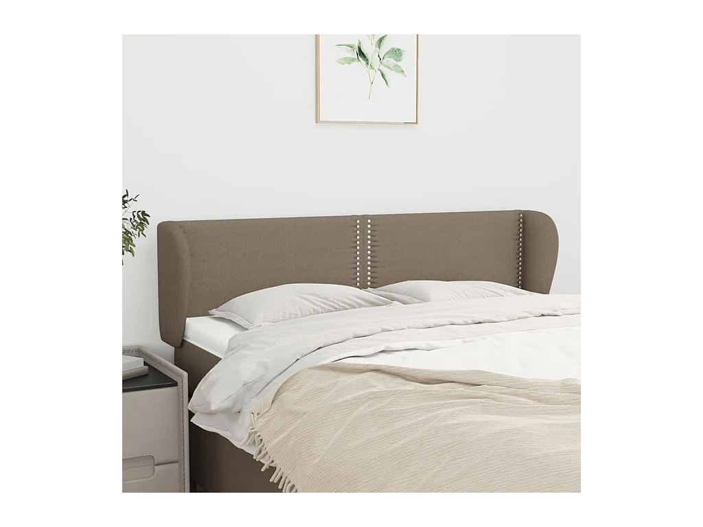 Tête de lit avec oreilles Taupe 147x23x78/88 cm Tissu QED68849
