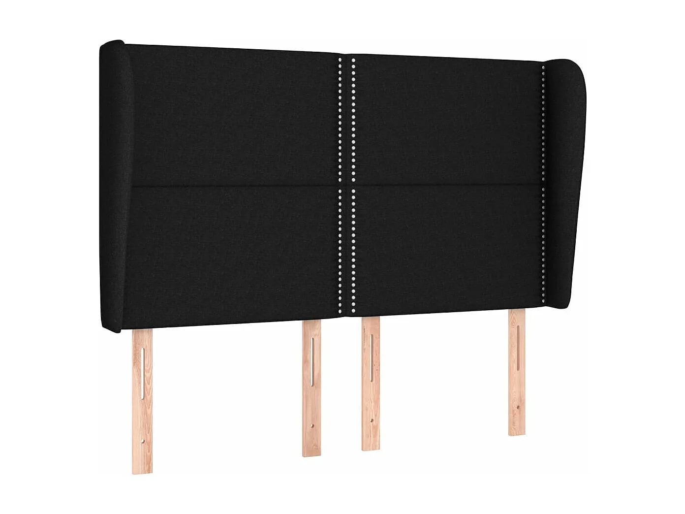 Tête de lit avec oreilles Noir 147x23x118/128 cm Tissu QED90240