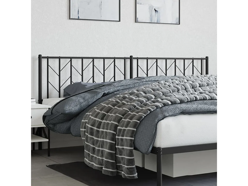 Tête de lit métal noir 200 cm QED31657
