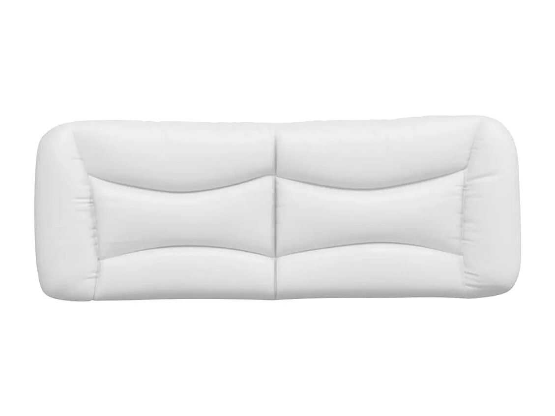 Almofadão de cabeceira 140 cm couro artificial branco PT289653