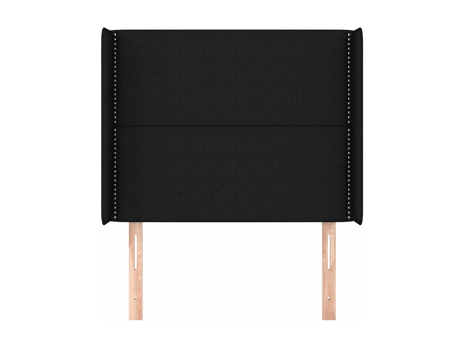 Tête de lit avec oreilles Noir 103x16x118/128 cm Tissu QED99096