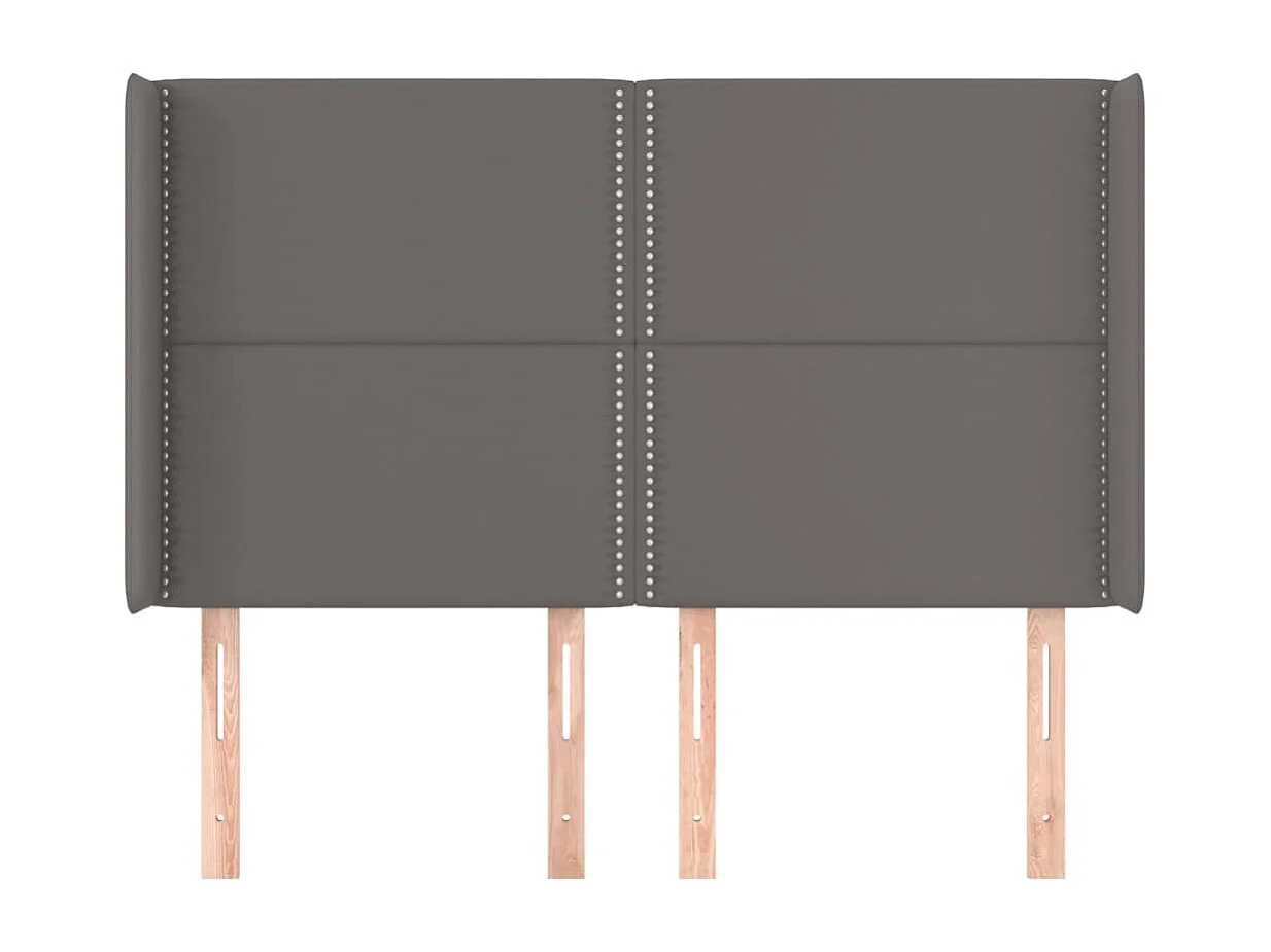 Tête de lit avec oreilles Gris 147x16x118/128 cm Similicuir QED88554