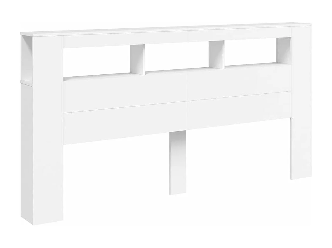 Tête de lit à LED blanc 200x18,5x103,5 cm bois d'ingénierie QED34387