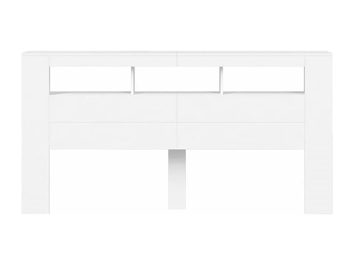 Tête de lit à LED blanc 200x18,5x103,5 cm bois d'ingénierie QED34387