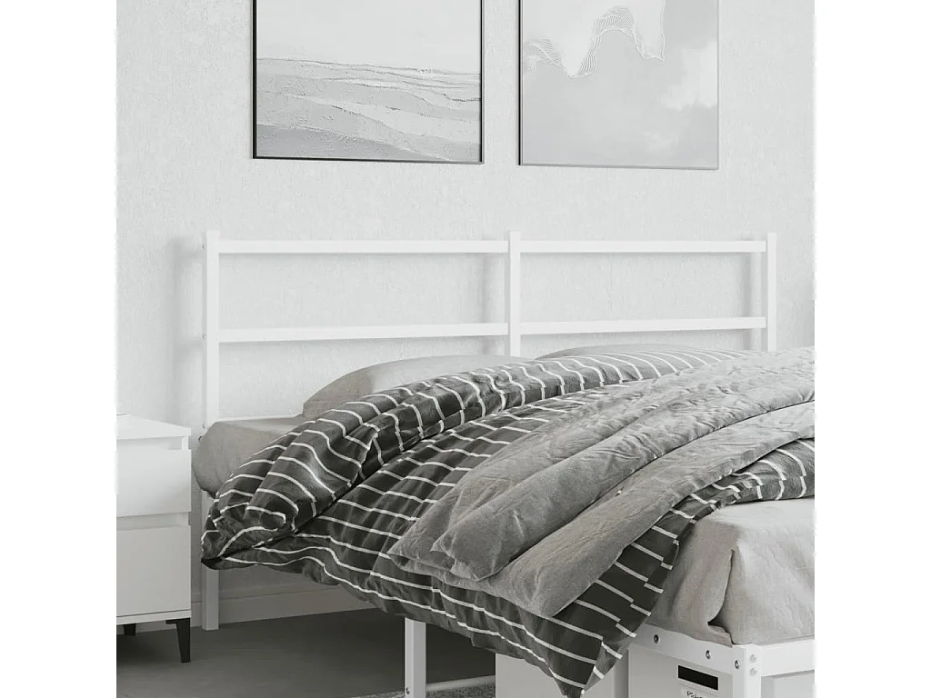 Cabeceira de cama 160 cm metal branco PT947390
