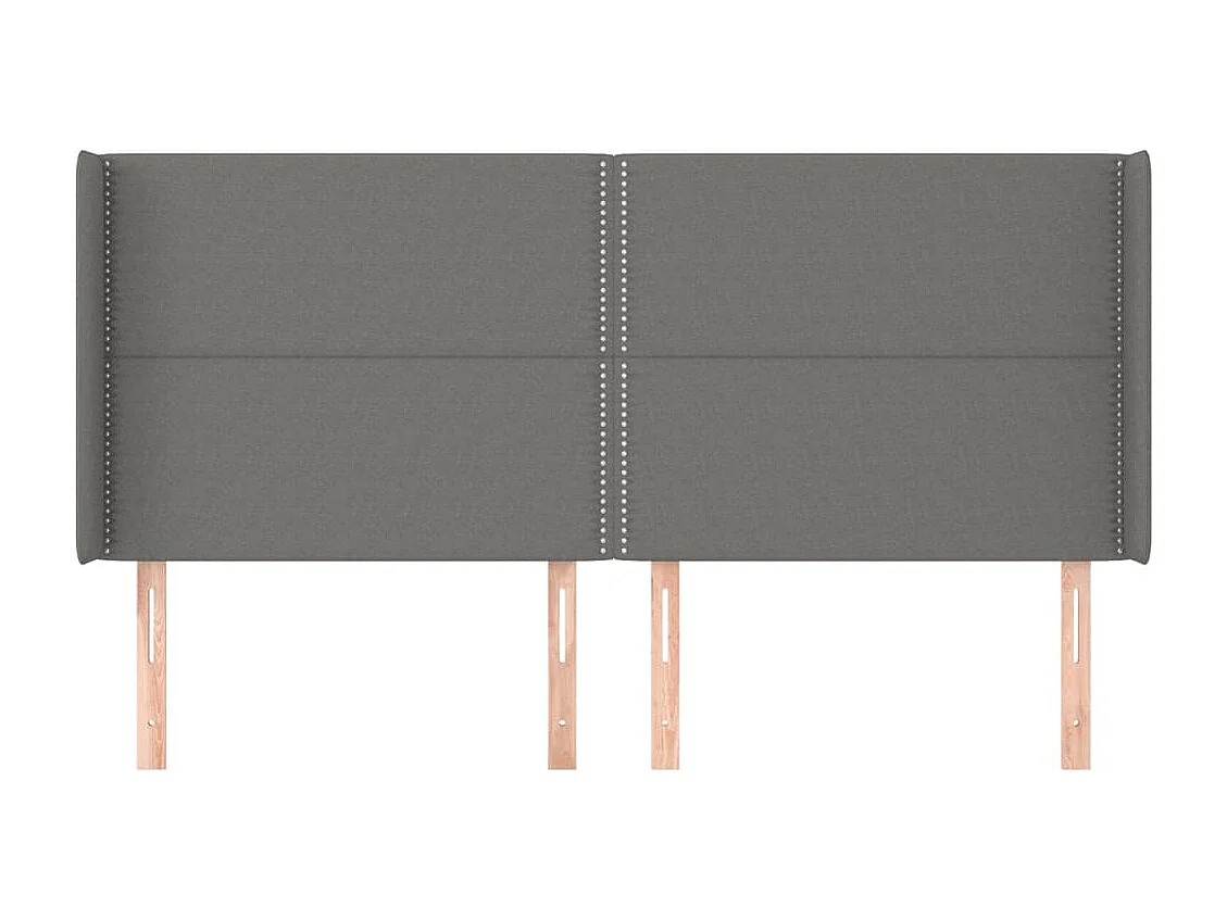 Hoofdbord met randen 163x16x118/128 cm stof donkergrijs NL992200