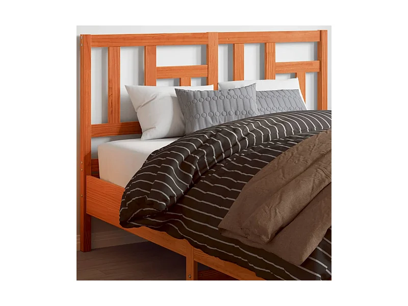 Tête de lit cire marron 135 cm bois massif de pin QED92564