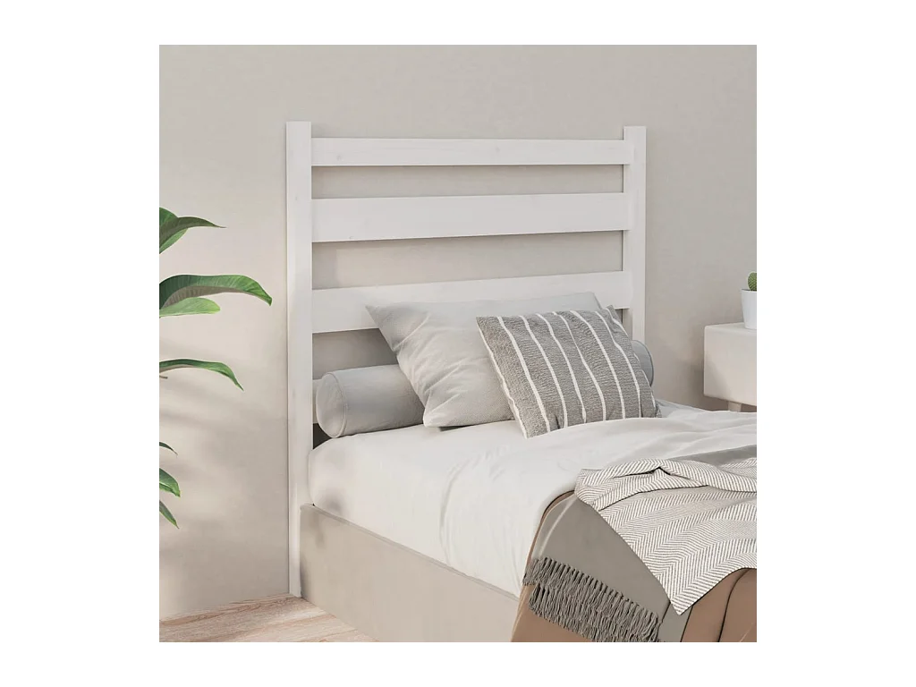 Tête de lit Blanc 106x4x100 cm Bois massif de pin QED34662