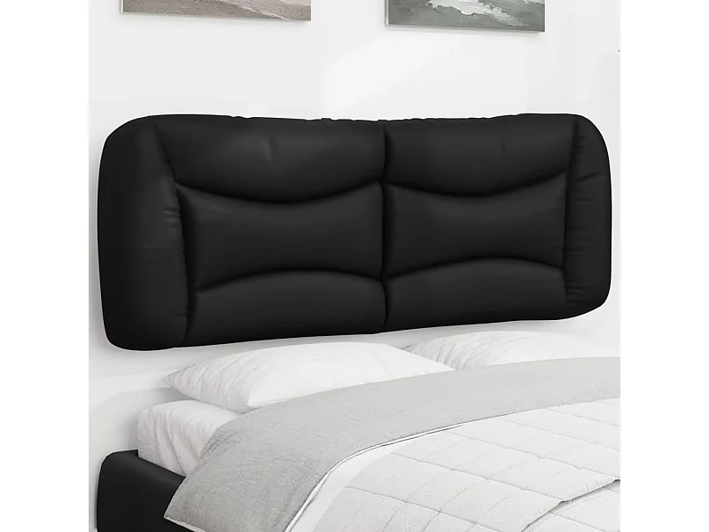 Testata del letto | Cuscino Testiera Nero 140 cm in Similpelle