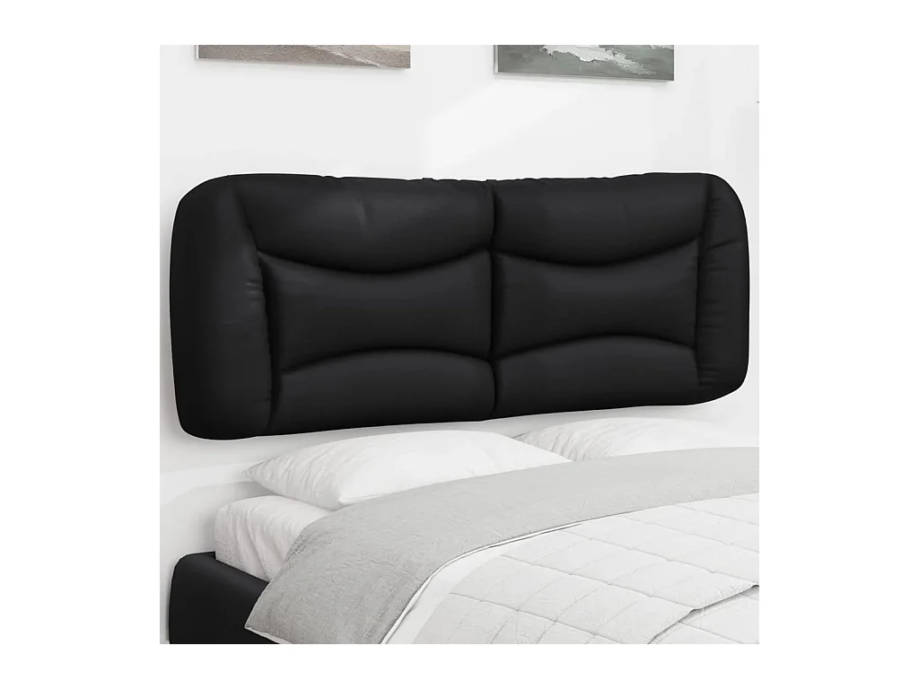 Tête de lit-Coussin noir 140 cm similicuir QED75809