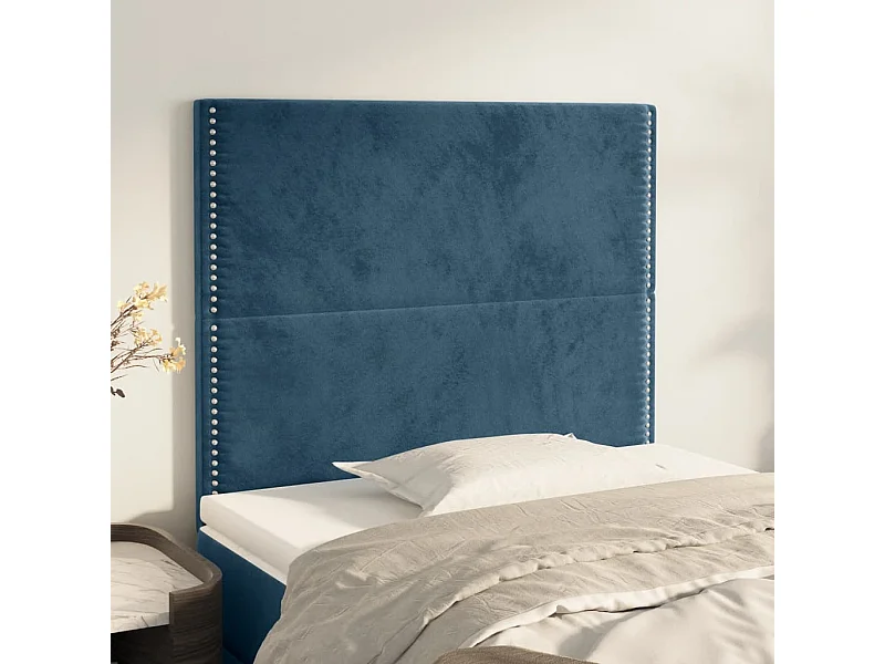 Têtes de lit 2 pcs Bleu foncé 80x5x78/88 cm Velours QED95279