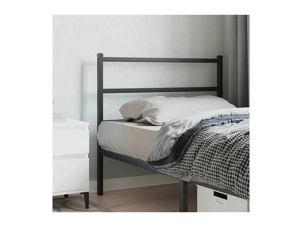 Tête de lit métal noir 100 cm QED82567
