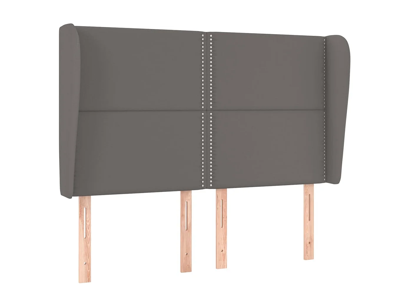 Tête de lit avec oreilles Gris 147x23x118/128 cm Similicuir QED12210