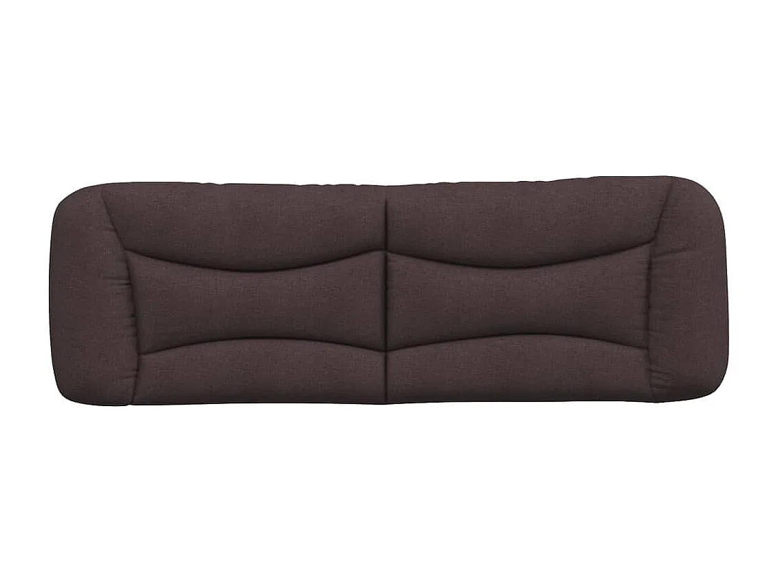Cabecero de cama acolchado tela marrón oscuro 160 cm ES52536