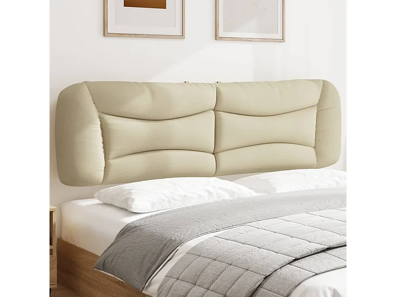 Cabecero de cama acolchado tela crema 180 cm ES66860