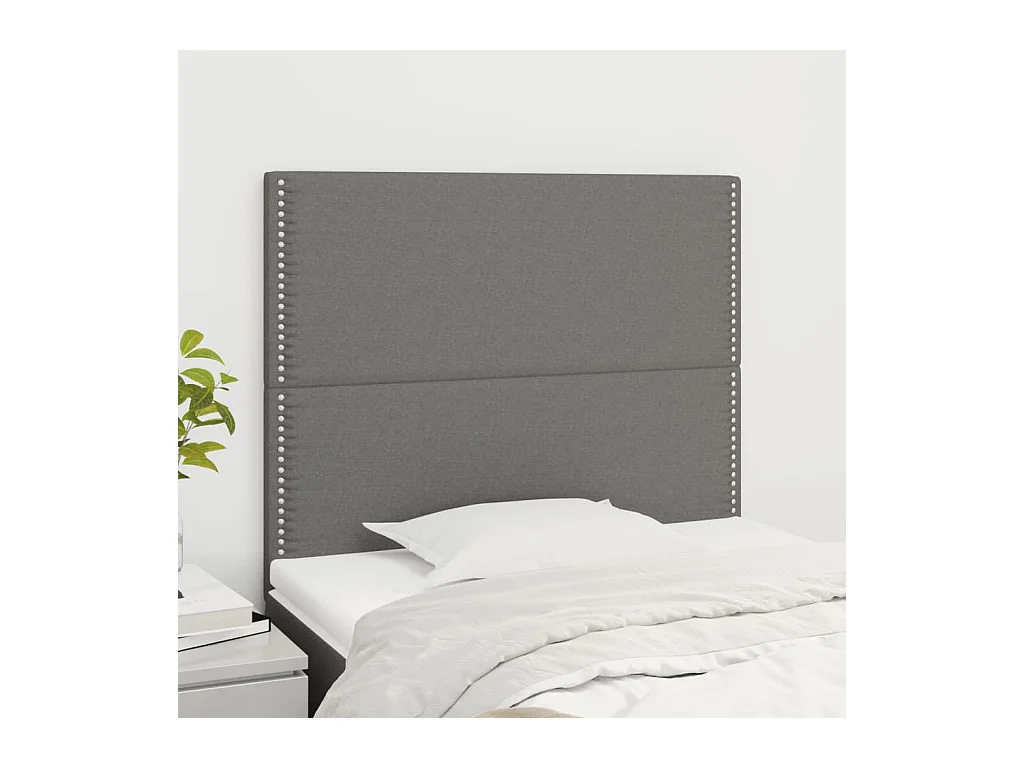 Têtes de lit 2 pcs Gris foncé 90x5x78/88 cm Tissu QED74871