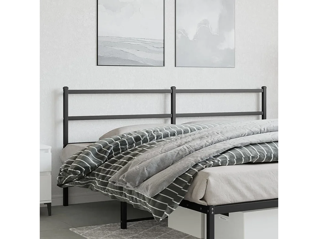 Tête de lit métal noir 200 cm QED92703